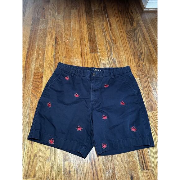 Chaps Ralph Lauren Men’s Chino Shorts Navy Embroidered Crabs Size 36 Golf - Picture 1 of 11